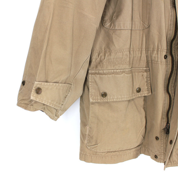 Woolrich Tan Hooded Zip Southwestern Aztec Lined Chore Utility Coat Jacket L VTG - Picture 4 of 7